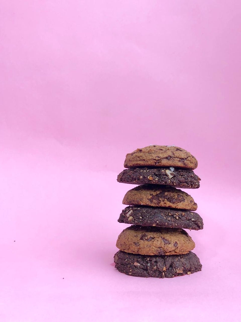 3 Bio hack reishi cookies + 3 Chocolate chip goddess cookies